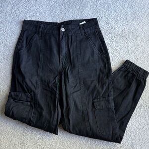 Black Cargo Jogger Pants